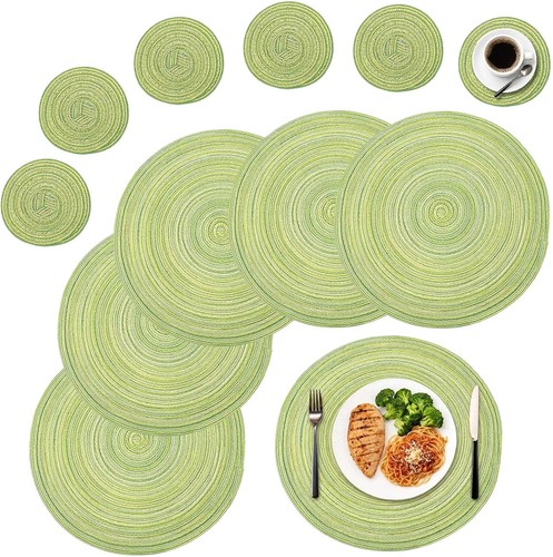 6pcs round dinner table mats - round,