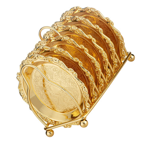 Inch gold coasters set - 4, 6